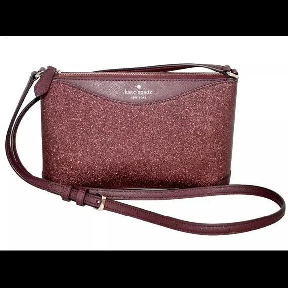 Kate Spade Crossbody Sparkly Dark Purple NWOT Glitter purse glittery bag - Picture 16 of 16